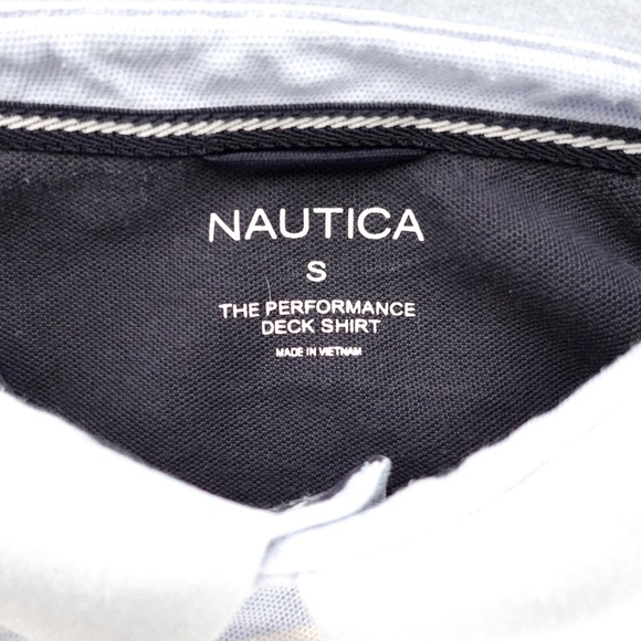 Men's | Nautica | Light Blue Horizontal Striped Polo Shirt Top - Picture 4 of 12